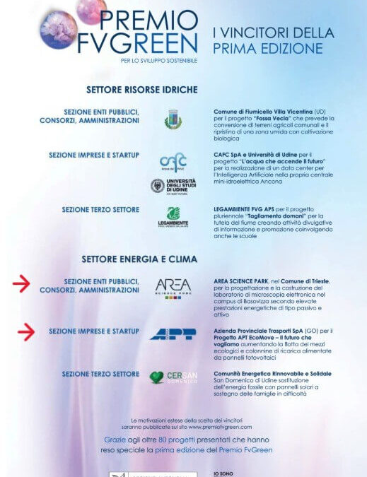 PRIMO PREMIO FVGREEN IN DUE CATEGORIE